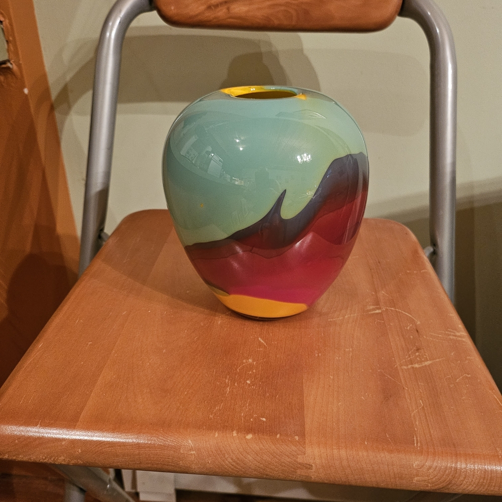 Colorful Swirled Glass Vase
